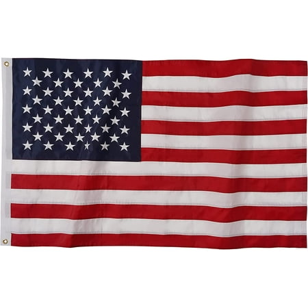 FLAGWIN American Flag 5x8 FT Outdoor Made In USA, Heavy Duty Polyester US Flags, Strongest Longest Lasting Embroidered Stars Sewn Stripes with Brass Grommets Large American Flags, United States Flag