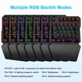thumbnail image 3 of FiveBox Wired One-Handed RGB Mechanical Gaming Keyboard, 35 Keys Type-C Professional Gaming Keyboard, Portable USB Wired PC Keyboard LED Backlit Gaming Keypad w/Wrist Rest for PC Gamer Xbox PS4,Black, 3 of 6