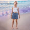 thumbnail image 5 of Avtoify Girl's-Linen Shorts Children's High Waist Wide Leg Shorts with Pocket Casual Shorts, 5 of 7