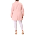 thumbnail image 3 of Agnes Orinda Women's Plus Size Valentines Day Turndown Collar Side Pocket Single Breasted Coat 1X Pink, 3 of 7