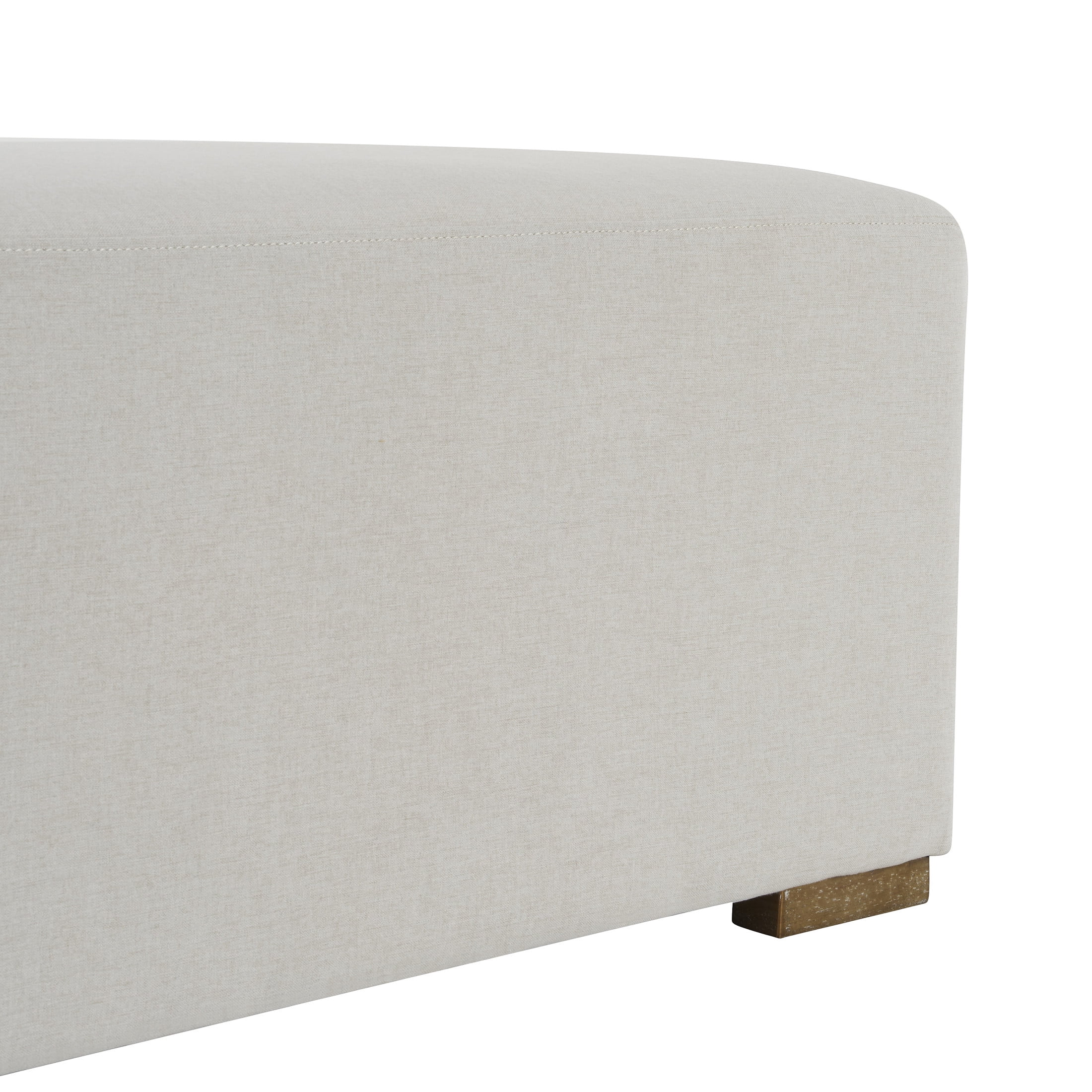 Christopher Knight Home Long Rectangular Ottoman Bench, White Upholstery with Rubberwood Base