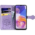 thumbnail image 4 of Wallet Phone Case for Samsung Galaxy A23 4G/5G,Cute Cartoon Cat Dog Pattern PU Leather Case with Magnetic Clasp and Cash Card Slots Holder Cover for Galaxy A23 4G/5G, CD Purple, 4 of 16