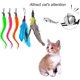 thumbnail image 4 of Juguete de plumas para gatos, caña de pescar retráctil interactiva, juguete para gatos con 1 varita mágica + 5 gusanos de repuesto para gatos y gatitos, 4 of 5