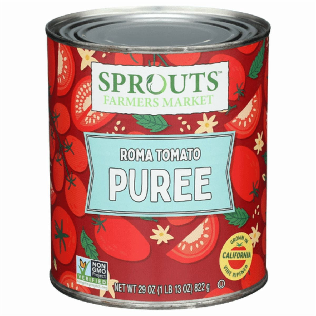 Sprouts No Salt Added Roma Tomatoes Puree 29 oz (Pack of 3)