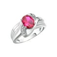 thumbnail image 4 of RYLOS Rings for Women 14K White Gold Ring Oval 9X7MM Gemstone &  Diamonds Classic Design July Ruby Jewelry for Women Size 9, 4 of 8