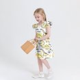 thumbnail image 4 of Toddler Girls Easter A Line Dress Summer Ruffle Sleeve Cute Animal Print Midi Sundress Outfit For Kids Yellow 7-8 Years, 4 of 7