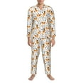 thumbnail image 3 of Honeii Cute Dog Pattern Mens Pajamas Set,2pcs Men's Lounge Long Sleeve Sleep Shirt and Pajama Bottoms Sleepwear Set,Mens Pjs Sets-X-Large, 3 of 7