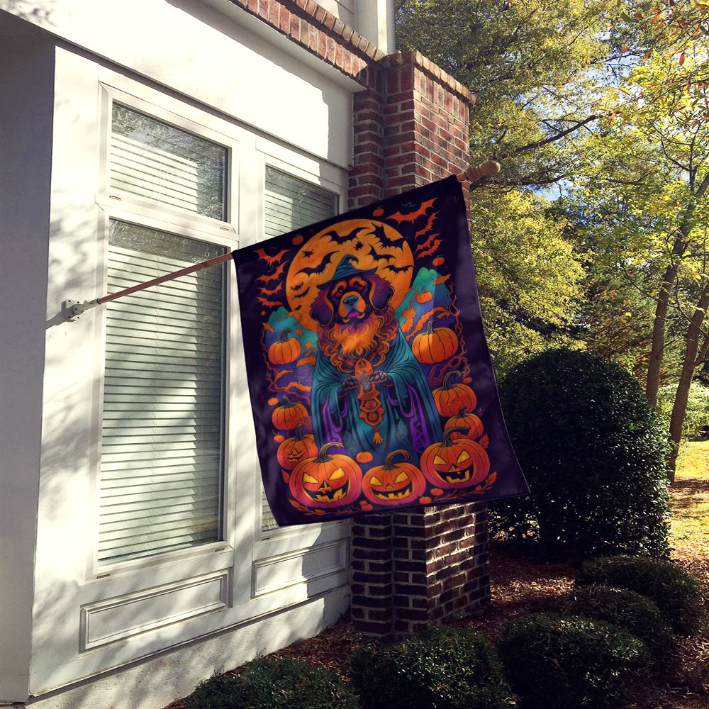 Halloween Tibetan Mastiff Dog House Flag 28x40IN Double-Sided Polyester Decorative Sleeve Pole Flag for Outdoor Home Garden