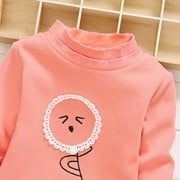 yuyomalo Printing Fleece Long Sleeve Jumper Kids Girls Sweatshirt (Yellow 2-3T)