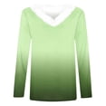 thumbnail image 5 of BLVB Long Sleeve Shirt Women Fall Gradient Print Tee V Neck Fuzzy Plush Trim Casual Fashion Tunic Tops Blouses, 5 of 5