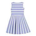 thumbnail image 5 of Kovlvoll Toddler Girls' Dress Summer Clothes Sleeveless Round Neck Striped Dresses 3-14 Years, 5 of 7