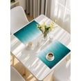 thumbnail image 5 of Teal Ombre Placemats Set of 6, Contemporary Gradient Abstract Art Placemats for Dining Table, Place Mats for Kitchen Tabletop, Waterproof Wipeable Dining Table Mats Set, 5 of 9
