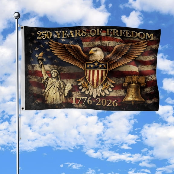 5x3ft Vintage America 250th Anniversary Flag for Patriotic Yard Decor