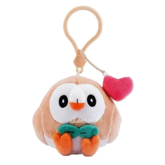 Pokemon Rowlet Plush Keychain Clip – Official Licensed 7.5cm Backpack Accessory