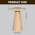 thumbnail image 3 of WARMMUSE Side Table, 13.6'' Round Pedestal Wood End Table for Living Room, Sofa, or Bedroom, Wood, 3 of 7
