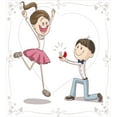 thumbnail image 3 of Ambesonne Cartoon Duvet Cover Sets, Romantic Couple, 2-Queen, Pink Blue and White, 3 of 7