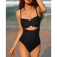 thumbnail image 2 of Charmo Womens Scalloped One Piece Bathing Suit Cutout Swimsuit Monokini, 2 of 7