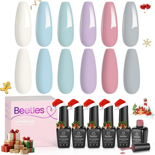 Set de esmaltes de uñas en gel con forma de escarabajos Daydream Verses Christmas, 6 colores
