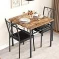 thumbnail image 1 of Dining Table Set for 2, Square Table and Chairs Set of 2, 3 Piece Kitchen Table Set with Upholstered Chairs, Dinner Table Set for 2 for Small Spaces, Apartment, 1 of 8