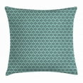 thumbnail image 1 of Ikat Throw Pillow Cushion Cover, Asian Traditional Elements Abstract Circles and Dots Ethnic Inspirations Tribal, Decorative Square Accent Pillow Case, 16 X 16 Inches, Turquoise Grey, by Ambesonne, 1 of 2