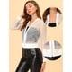 thumbnail image 2 of Chaqueta de Bombardero Allegra K Transparente de Manga Larga Ligera con cremallera Blanco XL, 2 of 5