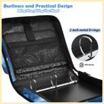 thumbnail image 4 of Zipper Binder with Shoulder Strap 2 inch 3 Ring Waterproof File Folder Organizer Bag 500 Sheet Watercolor Night Sky, 4 of 8