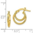 thumbnail image 4 of 14K Yellow Gold Polished Diamond-cut Hinged Hoop Earrings - 15.7mm, 4 of 6