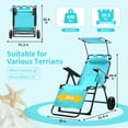 thumbnail image 7 of ABORON Beach Cart Chairs with 8" Wheels, 2 in 1 Heavy Duty Beach Chair with Canopy Shade, Foldable Beach Lounge Chair with Integrated Wagon Pull Cart Combination, Perfect for Backyard, Pool or Picnic, 7 of 7