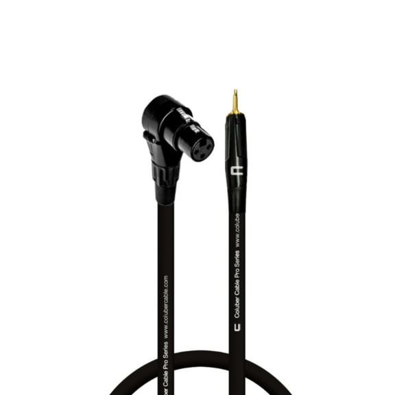 Coluber Cable - Right Angle XLR Female to 3.5 TS Male - Pro 3-Pin Connector