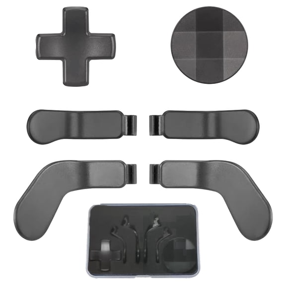 QXWPBV 7-Piece Magnetic D-Pad and Back Paddle Kit for Xbox Elite Series 1 and Series 2 Controllers, Black Metal