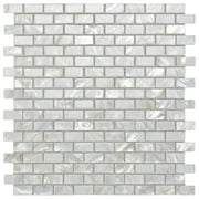 Art3d (10-Pack) 12"x 12" Mother of Pearl Backsplash Tile with Seams White Opal Subway for Kitchen