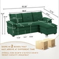 thumbnail image 4 of Jarenie Sherpa Sofa, Sectional Sofa, Sleeper Sofa, Sectional Sofa with footstool, Living Room Sectional Sofa，Sofas，Couch, Green, 4 of 8
