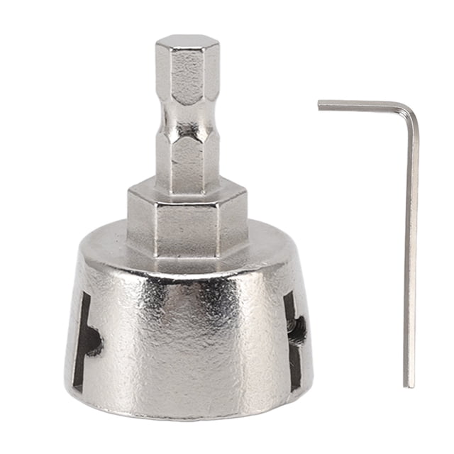 Drill Chamfer Tool, Safe Designed Deburring External Chamfer Tool 1.9CM Threaded Mouth Length With Right Angle Wrench For Wood