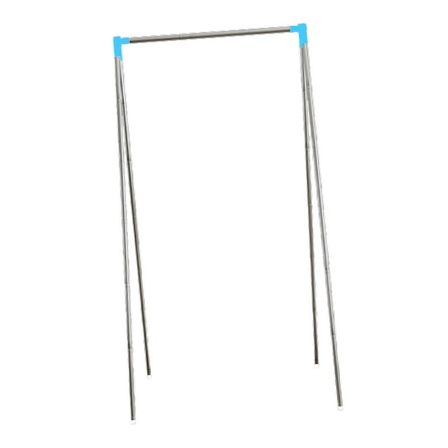 Estante de ropa plegable Telescópico Piso compacto Partido de servicio pesado Ratina de prenda de viaje portátiles para la habitación de hotel RV Azul