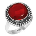 thumbnail image 1 of 925 Sterling Silver Ring For Women - Teens Red Ruby Simulated Gemstone Silver Ring Size 7 July Birthstone Simple Silver Ring Size 7 Anniversary - Gift For Girl Friend Gemstone 925 Silver Jewelry, 1 of 5