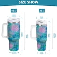 thumbnail image 3 of 40 oz Insulated Stainless Steel Tumbler Double Wall Stainless Steel Tumbler with 2-Way Drinking Tie-dye Dandelions Pattern, 3 of 9