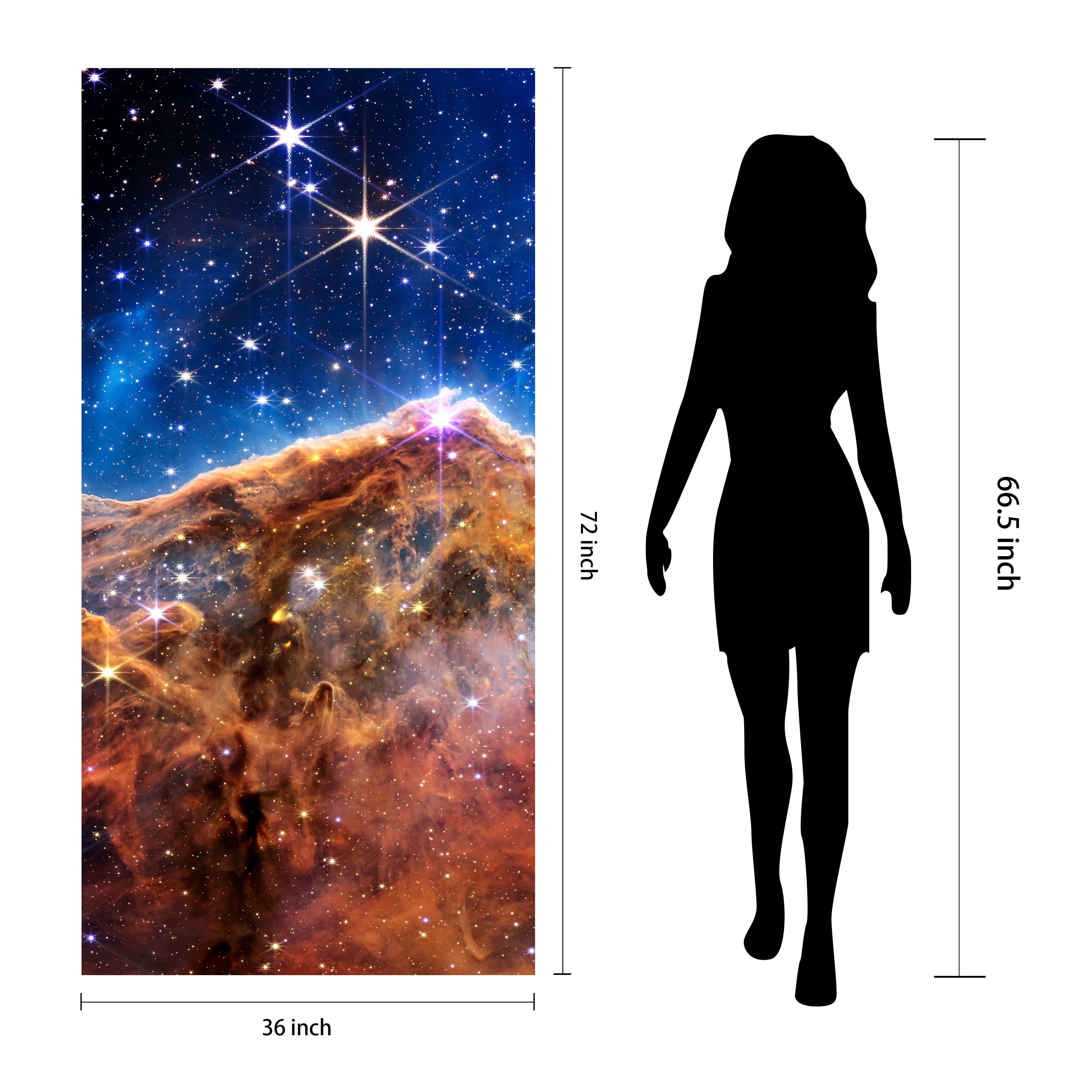 "Mountains of the Carina Nebula B" Frameless Free Floating Reverse Printed Tempered Glass Wall Art