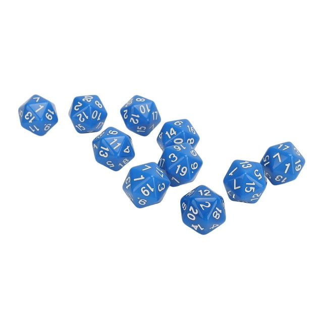 Ensemble Polyédrique de 10 Pcs, Jeu de Table en Plastique Léger à 20 Côtés avec Chiffres Transparents pour Jeux de Rôle sur Table
