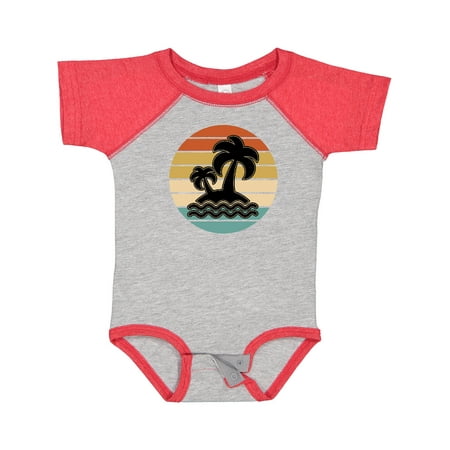 

Inktastic Retro Sunset Palm Trees Tropical Vacation Gift Baby Boy or Baby Girl Bodysuit