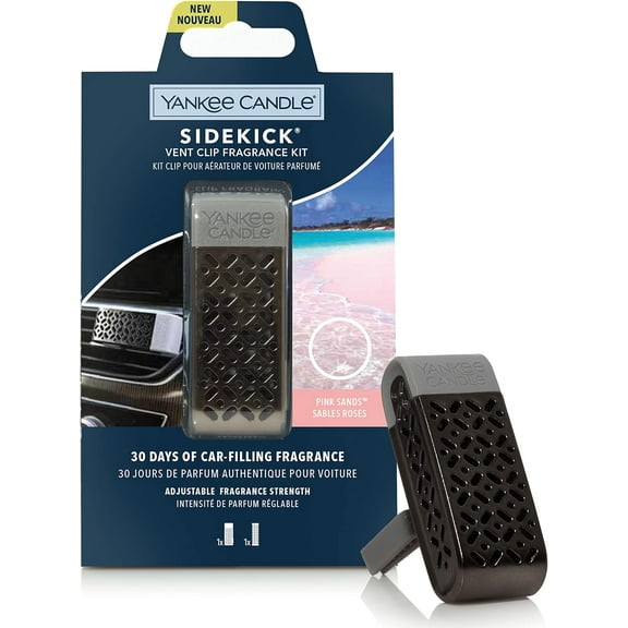 Yankee Candle Sidekick Car Air Freshener Kit | Pink Sands Fragrance Diffuser | Decorative Vent Clip & 1 Refill