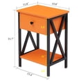 thumbnail image 3 of VECELO Nightstands Set of 2, Industrial End Table with 1-Drawer & Storage Shelf, Small Bedside Table Organizer for Small Space, Side Table for Bedroom Living Room, Orange, 3 of 9