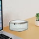 thumbnail image 5 of Mini Desktop Trash Can | Press-Lid Desk Organizer Garbage Basket | Plastic Compact Sundry Storage Bin | Flip Top Lid, Divided Sections, Tidy Container | White or Gray | 6x6x3.2in or 6x6x5.5in | 1, 5 of 6
