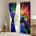 thumbnail image 3 of Manfei 3D Gamepad Black Out Curtains for Teens, Neon Purple Spider Web Curtains Pack of 2 (42x63 Each), Modern Video Game Bedroom Curtains, Window Curtains Room Decor, 3 of 6