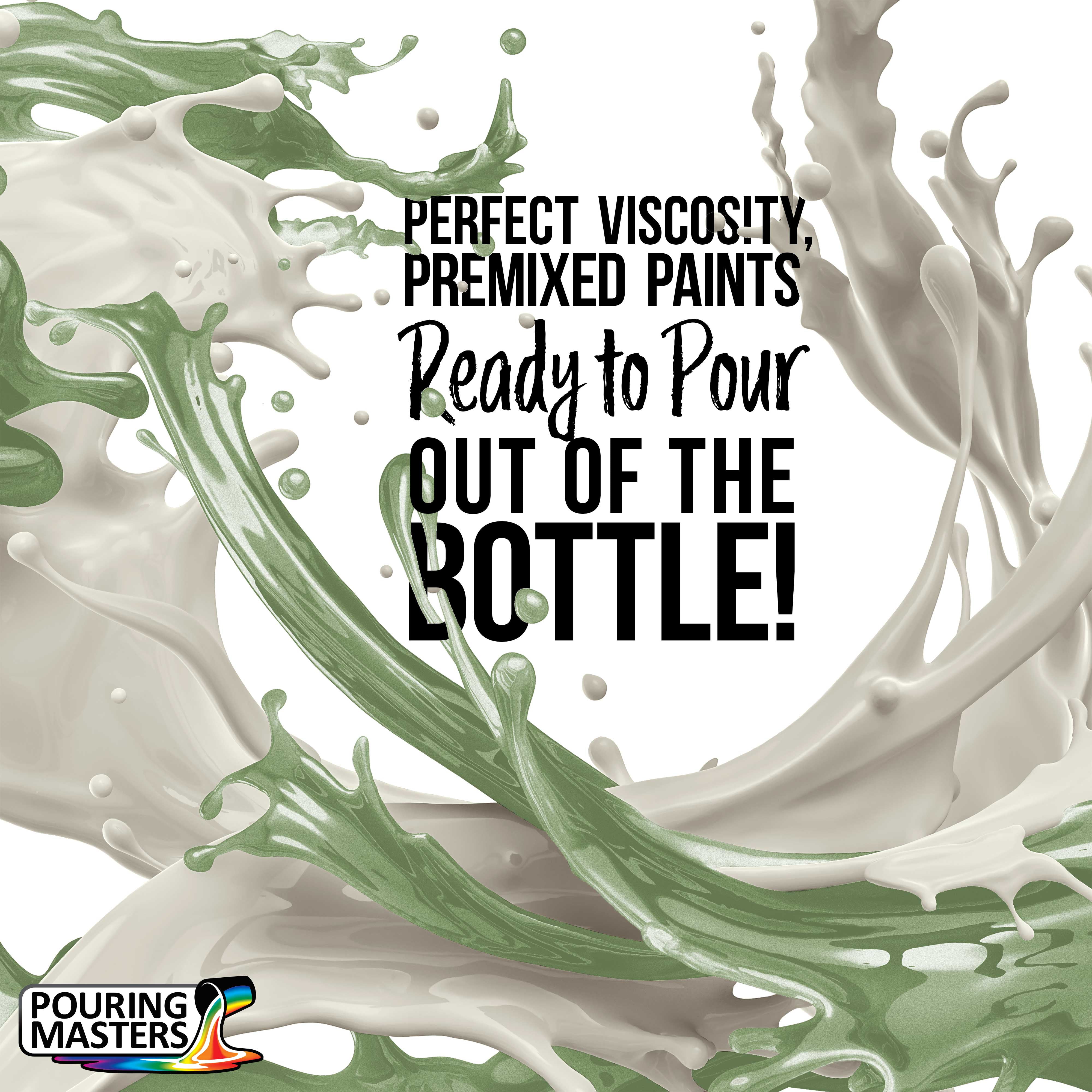Pouring Masters Agave Green Metallic Pearl Pouring Paint - Premium 64 Ounce Pre-Mixed Water-Based