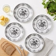 thumbnail image 5 of Vesteel 12 Pieces Bowls and Plates Set, Floral Ceramic Dinnerware Set for 4, Porcelain Tableware Dishes Set for Kitchen, Dining, Microwave & Dishwasher Safe, Vintage Black, 5 of 10