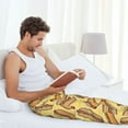 thumbnail image 4 of Uemuo Hot Dogs Pattern Men's Wide Leg Palazzo Lounge Pants with Pockets Light Weight Loose Comfy Casual Pajama Pants-, 4 of 9