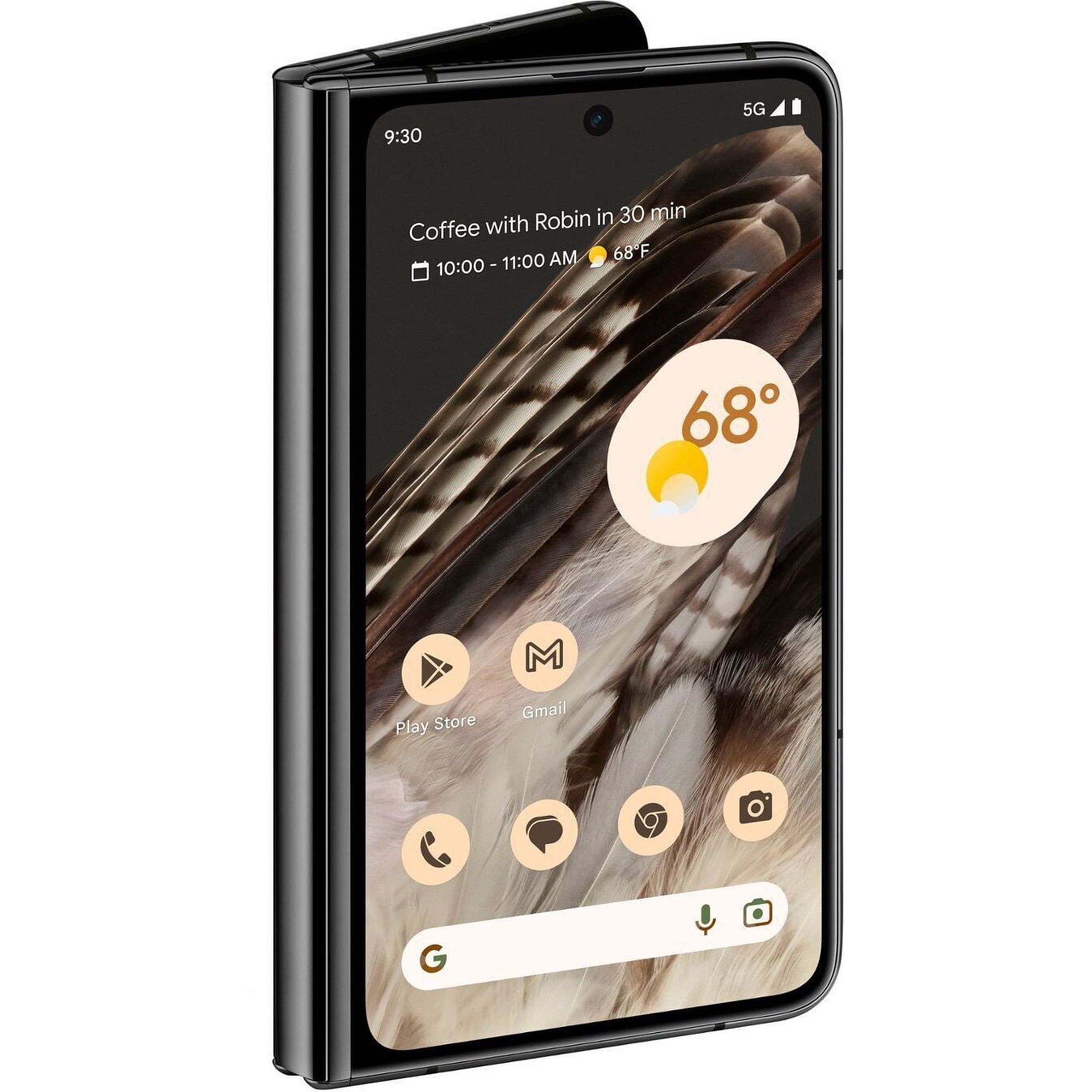No Plan-Unlocked Device Google Pixel Fold 5G Cell Phone, 256GB 12GB RAM, Obsidian