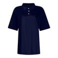 thumbnail image 4 of Nestiefly Women Golf Shirt Polo Shirts for Women Short Sleeve Button Lapel Collared Summer Tops Casual Work Blouses Tees Navy 2XL, 4 of 5