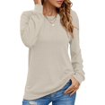thumbnail image 1 of ORUYROP Womens 2023 Fall Long Sleeve Tops Casual Crewneck Shirts Dressy Fashion Tunic Blouses, 1 of 5