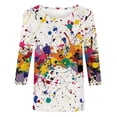 thumbnail image 4 of Women Blouse 3/4 Sleeve Petite, Plus Size Womens Shirts Womens Sports Tops With Built In Bra Summer Tops for Women 2026 Trendy Boho Summer Shirts for Teens Modest, 4 of 5